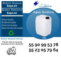 Agua desionizada, agua bidestilada y Desmineralizada.